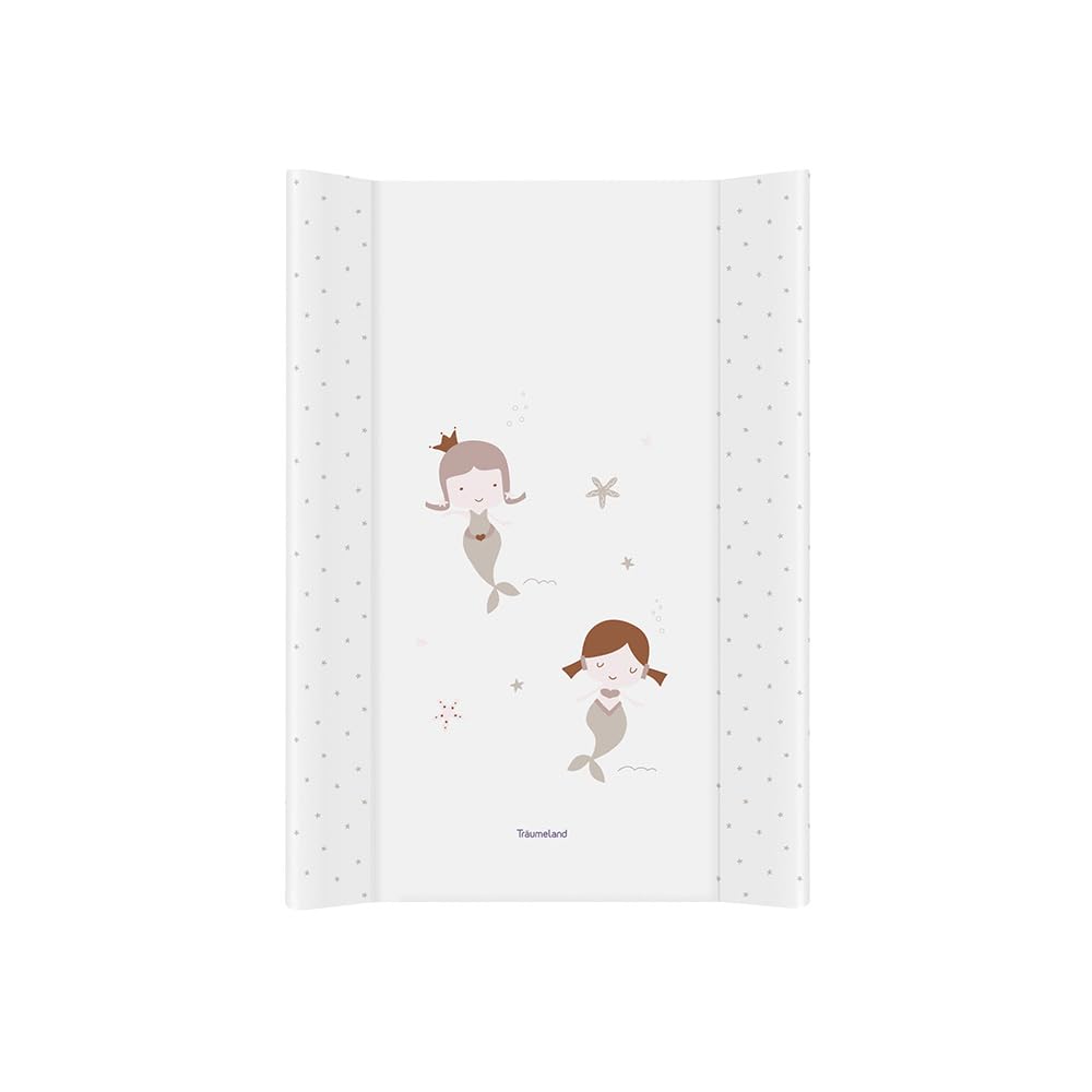 Träumeland Mermaid Changing Mat Water-Repellent and Wipe-Clean with Mermaids Changing Table Mat Made of Thermal Fleece and Phthalate-Free PVC 50 x 70 cm