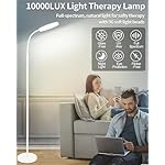 LanSuper Light Therapy Lamp, 10000 Lux UV-Free Happy Therapy Lamp, Full Spectrum Sunlight Lamp with Remote Control, Light Therapy Floor Lamp with 10 Color Temperature & 6 Brightness & Timer-White - Image 3