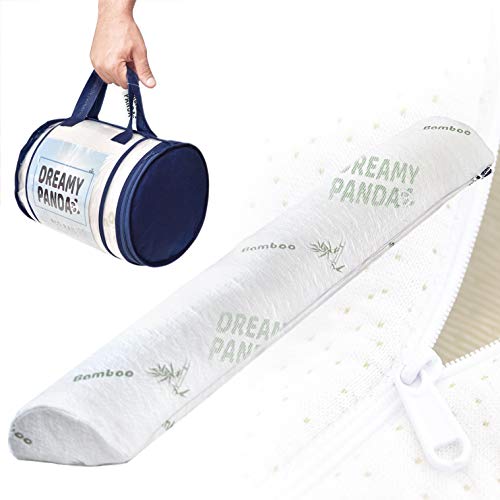 [Large - White Bamboo] DreamyPanda Toddler Bed Rail Bumper/Foam Guard for Bed - Side Rail with Bamboo Cover - Pillow Pad for Toddlers, Kids [1-Pack]