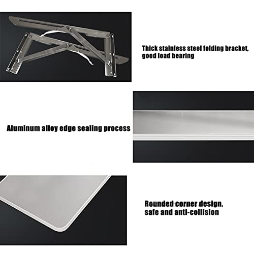 Bureau mural rabattable acier inoxydable | Bureau d'ordinateur à abattant - 7