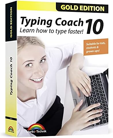 Typing Coach 10 - typing software for adults, kids and students - learn how to type faster - computer program - compatible with Win 11, 10, 8.1, 7