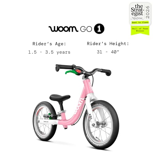 Image of woom GO 1 & GO 1 Plus Balance Bike for Toddlers & Kids 18 Month to 4.5 Years Old, 12-Inch & 14-Inch Lightweight Bicycles for Boys & Girls