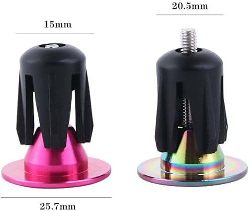 Miniatura 2 de 1 par 0.591-0.807 in Agarraderas de bicicleta Tapas de extremo de manillar de empuñadura Tapones de extremos de barra de bicicleta Tapones de