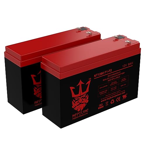 Neptune Power Products Brand NT1260F1F2 12V 6Ah Sealed Lead Acid Reacharchable Replacement Battery for - CSB HR1224W F2F1 (2 Pack)
