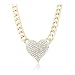 Doinshop Ladies 3d Heart Pendant Chain Necklace with a 16 Inch Adjustable Link Jewelry