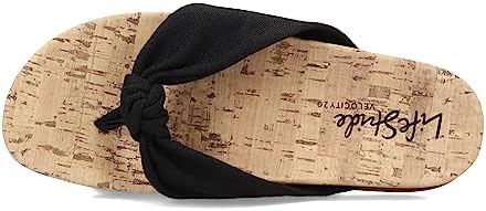 LifeStride Womens Happy Sandal Black Linen 9.5 M | Image 5