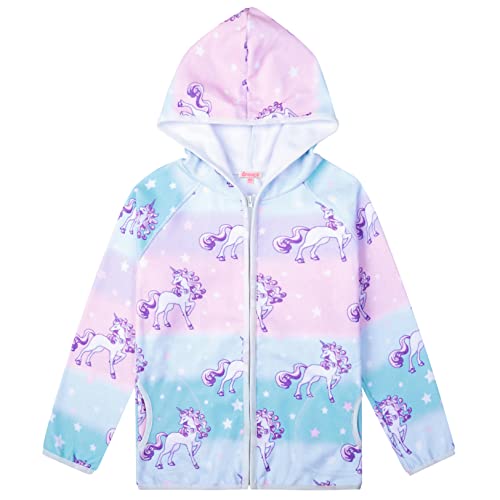 QPANCY Girls Fleece Jackets Zip Up Hoodie Kids Fall Winter Warm Sweatshirts Clothes with Pockets
