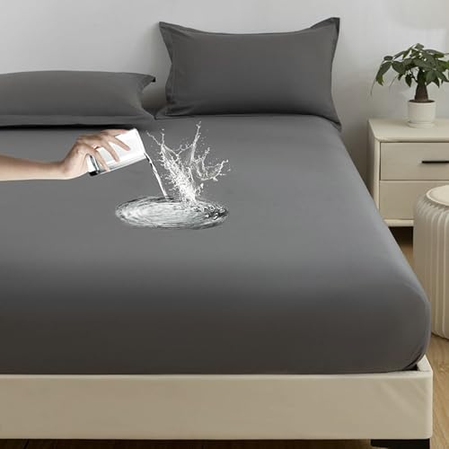 Drap housse imperméable 180x200 gris foncé pour matelas épais - 2
