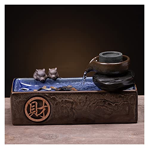 XIAOSAKU Zimmerbrunnen Modern 6,2-Zoll-Tischwasserbrunnen Retro Kreativität Indoor Relaxation-Brunnen - Perfekt für Wohnzimmer- oder Büro-Space-Büro für Wohnzimmer oder Büroräume (Color : B) Cover