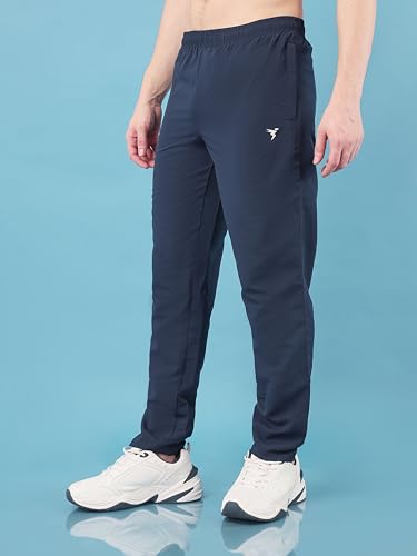 Image of TECHNOSPORT Men's Relaxed Fit Joggers with Zip Pockets, TECHNOLITE Quick Dry Stretchable Lightweight Track Pants for Gym Running and Casual Wear