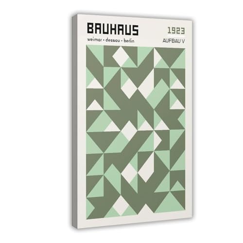 Poster abstrait géométrique Bauhaus Vert 20x30 cm impression sur toile