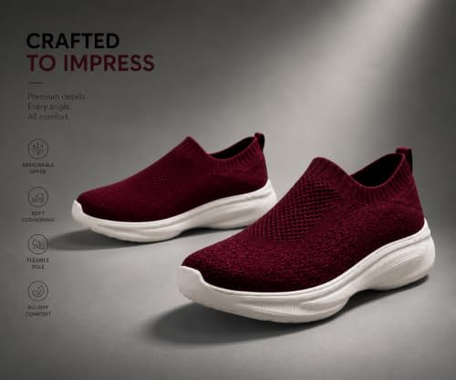 Image of Kraasa Trial Running Shoes with Lightweight Memory Insole | Breathable, Anti-Skid Knit Sneaker, Walking & Gym Shoes