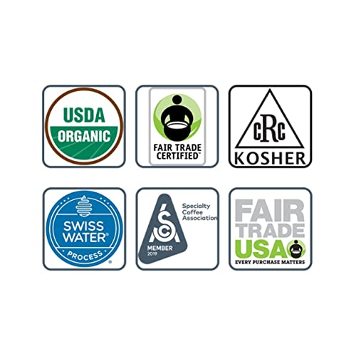 No Fun Jo Decaf: 12 Cup Organic Swiss Water Process Decaffeinated Single Serve Coffee, Eco-Friendly Compostable Coffee Pods For Keurig 2.0 K-Cup Compatible Brewers, Medium/Dark Roast, Fair Trade Certified, Non-Gmo, Chemical Free, Gluten Free Decaf #TOP5