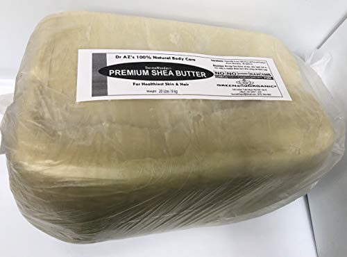 GREENandORGANIC Pure African White Ivory Shea Butter 20Lbs Premium 100% Natural Virgin RAW Organic Grade A Unrefined Ghana Skin Beauty Care Face Body Hair Scalp Non GMO Natural Karite