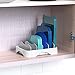 SimpleHouseware Food Container Lid Organizer, Adjustable Dividers Lids Storage, 10''x8'', White