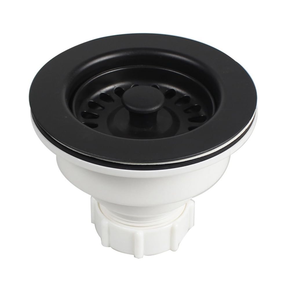 Donaasoal Kitchen Sink Drain Plastic Kitchen Sink Drain with Strainer Basket Drain Stopper Diameter 114mm for Kitchen Quartz Stone Sink