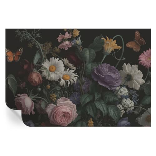 Murales de pared pelar y pegar 104x70 cm con diseño de elegancia floral para el hogar