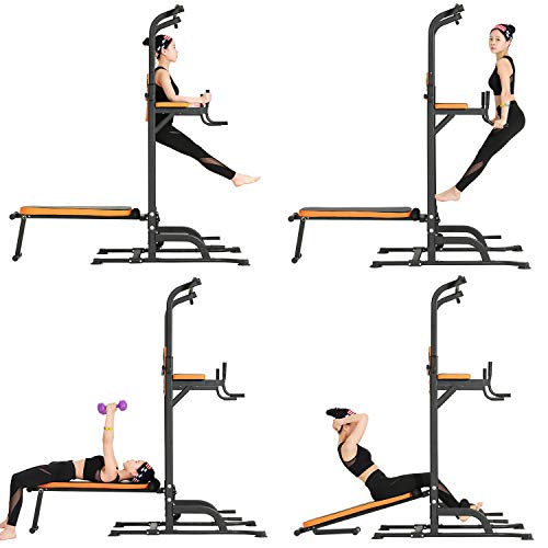 Kicode Power Tower, Workout Dip Station with Sit up Bench, Home Gym Pull Up Bar Dip Station, Exercise Tower Dip Stand, Adjustable Height Strength Training Multi-Function Fitness Equipment - Home Fitness Guru Kicode Power Tower, Workout Dip Station with Sit up Bench, Home Gym Pull Up Bar Dip Station, Exercise Tower Dip Stand, Adjustable Height Strength Training Multi-Function Fitness Equipment - Image 7