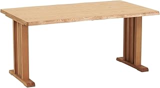 貞苅椅子製作所 ダイニングテーブル 150cm×90cm 4人掛け 食卓 木製 タモ突板 2本脚 モダン シンプル 組み立て品 RY502/503 (ナチュラル)