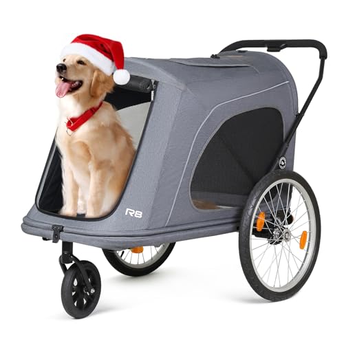 Beberoad R8 Passeggino pieghevole per animali domestici, passeggino e rimorchio per cani di taglia grande, anziani, disabili e cani in gravidanza, comodamente trasportabile in bicicletta e in auto