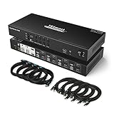 【Ultra HD 4K@60Hz Auflösung】 TESmart KVM Switch unterstützt bis zu 3840x2160@60Hz RGB 4:4:4 und abwärtskompatibel. Unterstützung von 3D, HDR, HDCP und Dolby Vision machen die Bildanzeige exquisiter und authentischer, die Farbe wird lebendig und bewegend sein, und es wird wirklich ein Fest für Ihre Augen sein. Genießen Sie einfach die hohe Qualität der Videos mit dem 4 Computer KVM Switch!