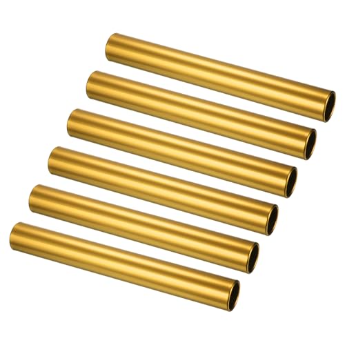 PATIKIL Aluminum Relay Batons, 6 Pcs Field Track Relay Events Baton for Race Gym Track and Field Equipment Class Games Outdoor Sports Running Practice, Gold