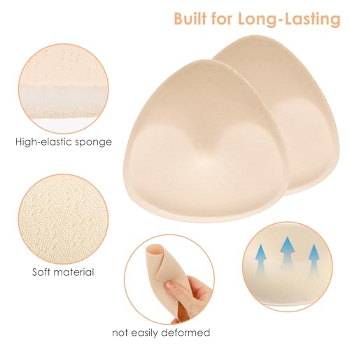 Sibba 1Paar BH-Einlagen Einsätze BH Insert Pads Push up Bra Dreieckige BH Polsterung Einlagen Wiederverwendbar Atmungsaktive Herausnehmbare Brustvergrößerer für Sport BH Bikini Tops Bademode Hautfarbe