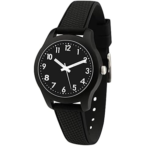 DTKID Children Analog Watch Waterproof Time Teaching Boys Girls Watch Children Quartz Watch Soft Band Wrist Watch for Kids (Blue&White) Cover