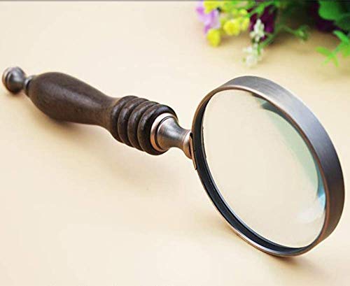 LJ Lupa, lupa 20X lupa de mano lente de sándalo antiguo para leer identificación de antigüedades artesanía afición