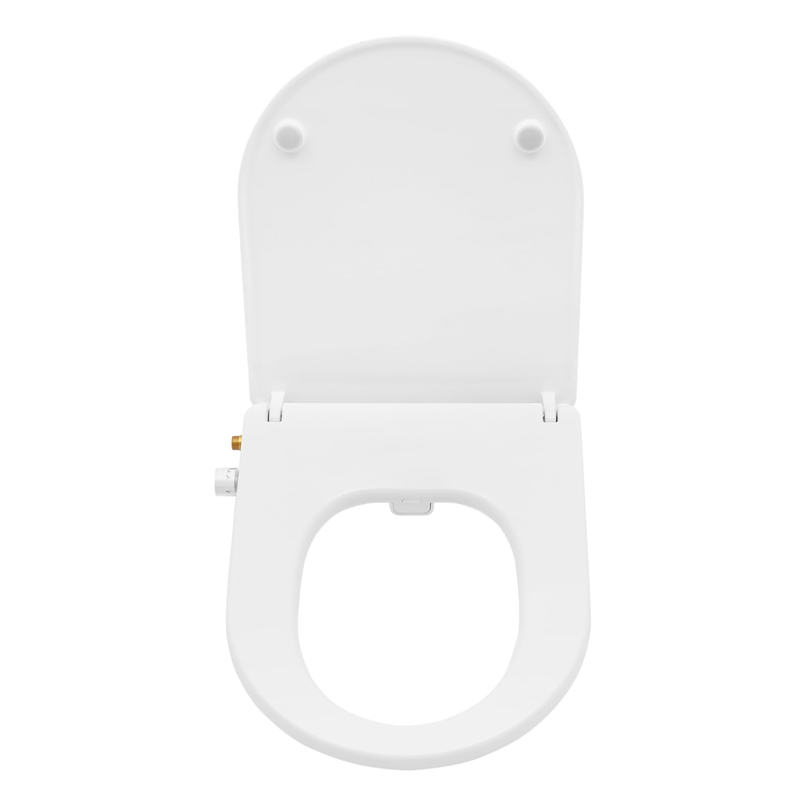 Coperchio WC con doppio ugello per bidet, sedile WC a forma di O, con spray ad acqua, design a bottoni, modalità risciacquo e preriscaldamento, bianco