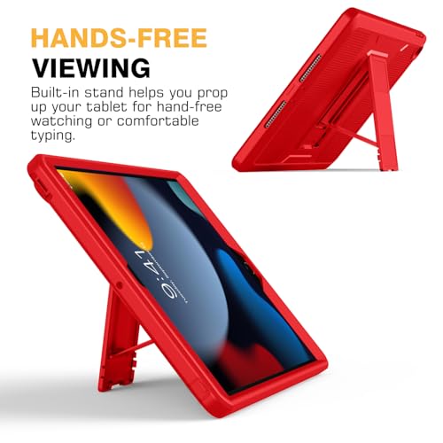 MoKo Full Body Protective Case for iPad 9th/8th/7th 10.2-Inch, Bright Red by MoKo - Used condition - Image 6