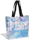 Victoria's Secret PINK XL Iridescent Silver Tote