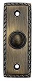 Adonai Hardware Rectangular Georgian Brass Bell Push or Door Bell or Push Button (Antique Brass)