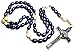 Genuine Made in Italy Rosary Necklace Blessed by Pope Francis Saint Benedict Medal Cross perfect for car mirror Rosarios catolicos para hombre Patron of Students Christian Values (Blue)