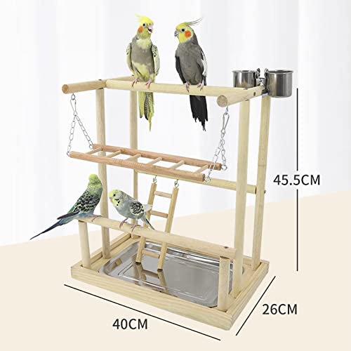 Percha para pájaros Parrot Playstand Bird Playground con Escalera Juguetes Pet Perch Platform y Feeder Cups Life Activity Center