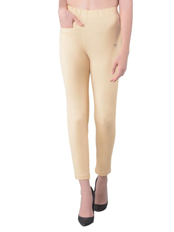 Image of Comfort Lady Women Cotton Blend Regular Fit for Casual,Formal and Daily Use Kurti Pants with Front Pocket