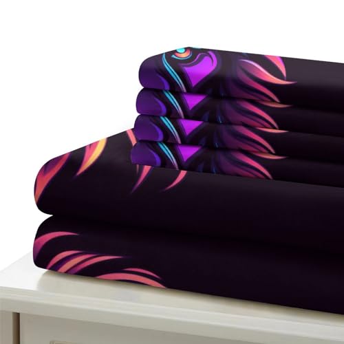 Housse de couette king size lion en microfibre supérieure