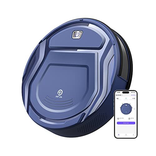 Saugroboter, 2100Pa Staubsauger Roboter mit WLAN Superschlank Staubsaugerroboter App Alexa Sprachsteuerung Roboterstaubsauger 120 Min Lauf Selbstaufladung Leise für Tierhaare, Boden, Teppich