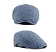 RUICHENG Schirmmütze Herren Sommer Leinen Kappe Flat Cap Schiebermütze (Blau)