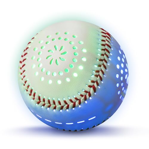 ZACEAC LED Rechargeable Baseball with 9 Lighting Modes Glow in The Dark Baseballs, Baseball Gifts for Boys 6 7 8 9 10 11 12 Years Old Sport Games for Kids Indoor Outdoor Toys for Kids