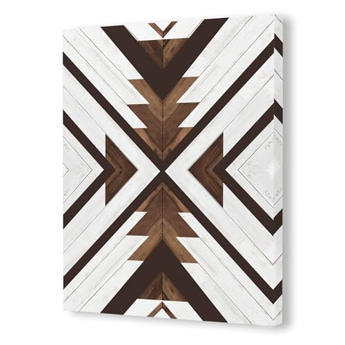 Pugwak Aztec Southwestern Wall Decor Canvas Prints - Native American Bohemian Wall Decor Framed Canvas Navajo Tribal Western Modern Wall Art Painting Artwork for Living Room Art Prints 11×14 Inch