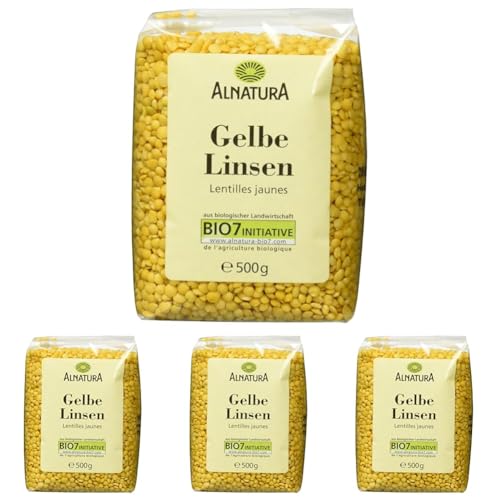 Alnatura Bio gelbe Linsen, 500g (Packung mit 4)