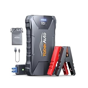 YaberAuto Jump Starter Power Pack,2500A 13800mAh Car Battery Booster Jump Starter,Car Jump Starter for 5.5L Diesel or 7L Petrol Engines, Portable Jump Pack with Jump Leads,LED Flashlight,USB C Input