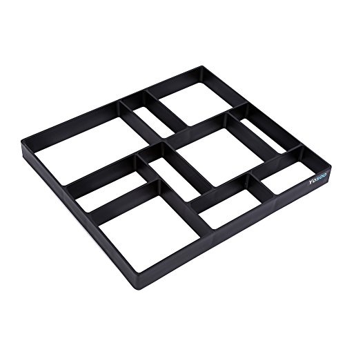 GOTOTOP - Molde para jardín, diseño de Cemento de hormigón, con Piedra de ladrillo, Reutilizable, para Hacer Caminatas, pavimentos o Caminos, diseño Rectangular con 10 Rejillas, 45 x 40 x 4 cm