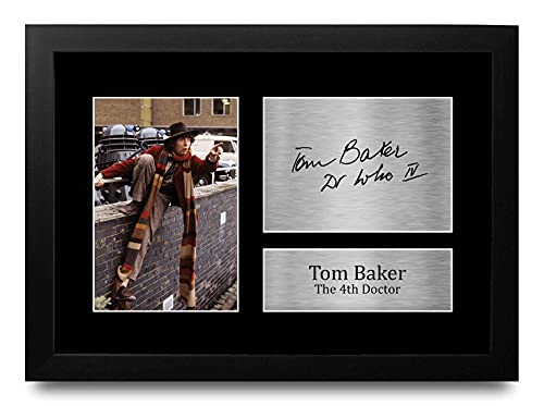 Doctor Who Tom Baker Photo A4 Encadré Signé Autographe Fan Émission TV