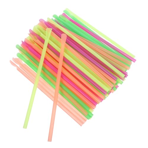 HOOTNEE 300個 入り使い捨て勺形飲料ストロー プラスチック製スプーンストロー 多用途カップ対応 パーティー カフェ 家用適合 食品 素材使用
