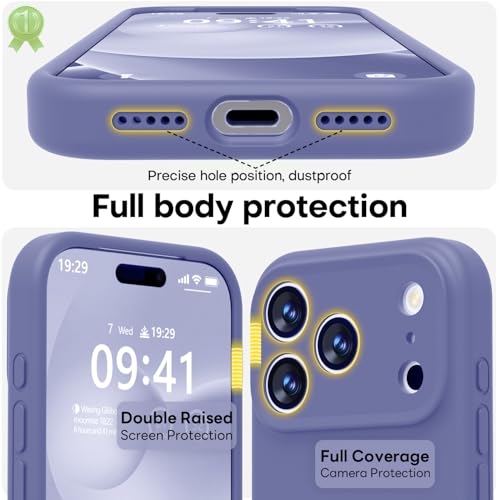 Image of LOVE 3000 Designed for iPhone 17 Case, Premium Silicone [Compatible with Magsafe][Soft Anti-Scratch Microfiber Lining] Shockproof Protective Phone Case for Men Women 6.3 inch, Lavender Grey