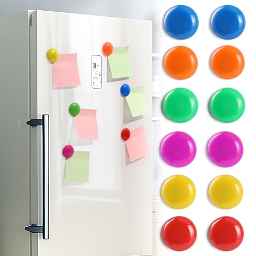 Pack de 12 imanes redondos para refrigerador coloridos miniatura 1