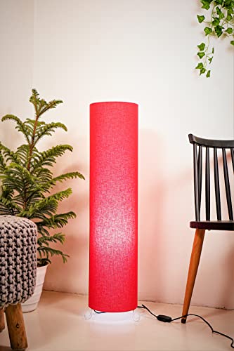 Image of Cotton Fabric Floor Lamp for Bedroom's Desk Lamp for LivingRoom, Bed Room, Office | Night Stand Dimmable Room Floor Lamp for Reading Corner Lamp (Red)
