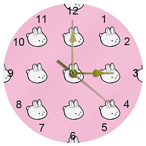 Horloge murale de chambre à coucher décorative avec lapins mignons - 2